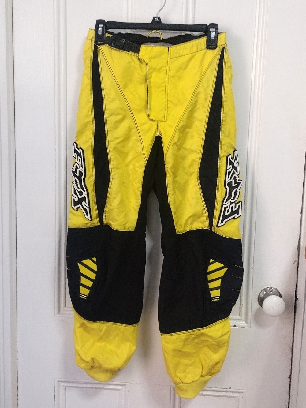 Fox Men's Yellow and Black Motocross Pants Size 30